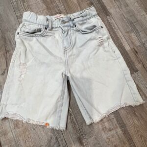Levi Strauss‎ Signature Girls Loose Shorts Distressed Light Wash Blue Size 8